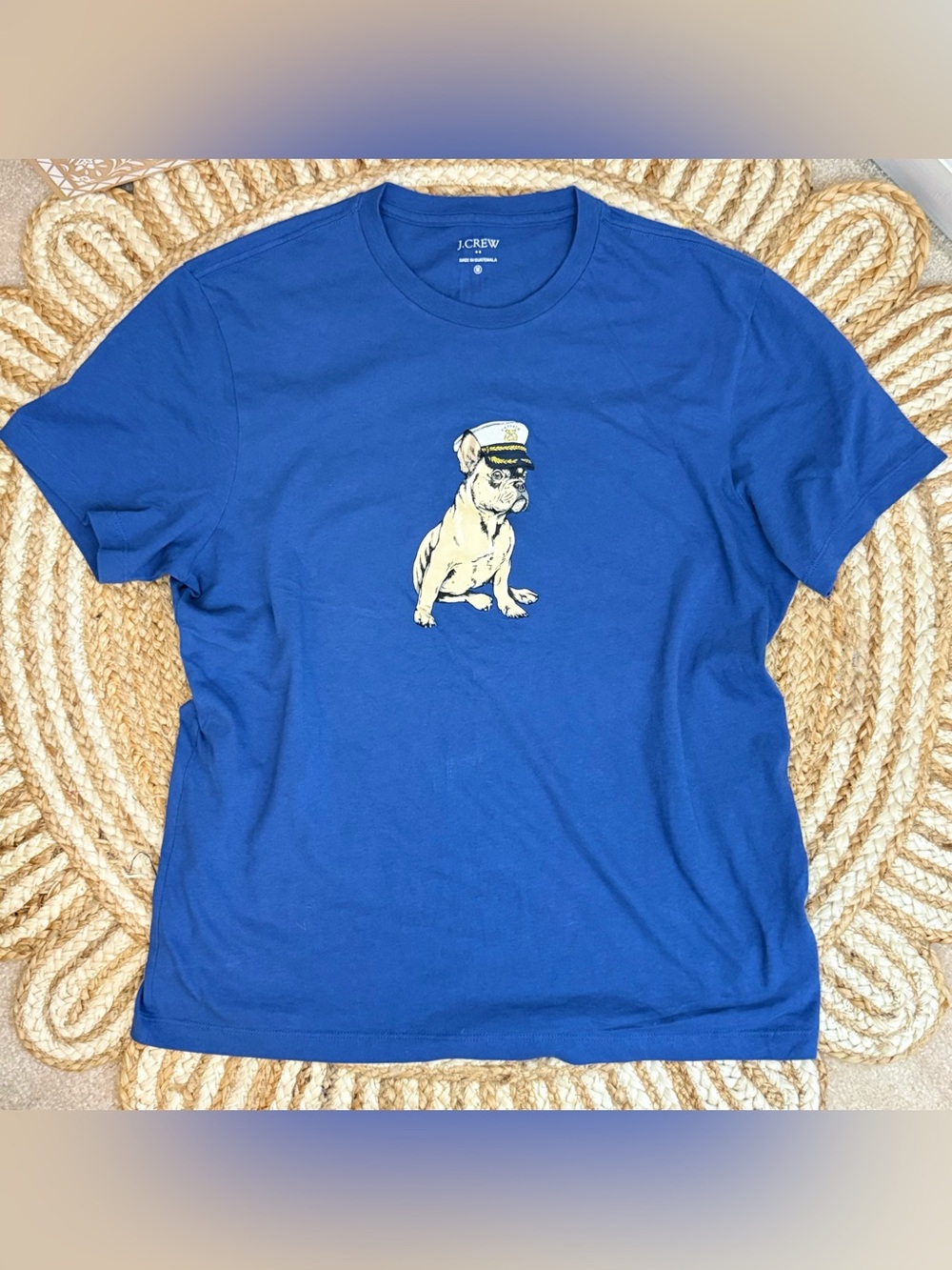 🌾 J. Crew Graphic Tee - Nautical French Bulldog Design